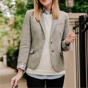 J. Crew Wool Schoolboy blazer Casual/Formal Gold Button Up Striped Jacket